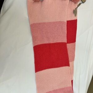 Authentic Burberry Striped Pink and Red Knit Scarf (Cashmere/Marina wool)